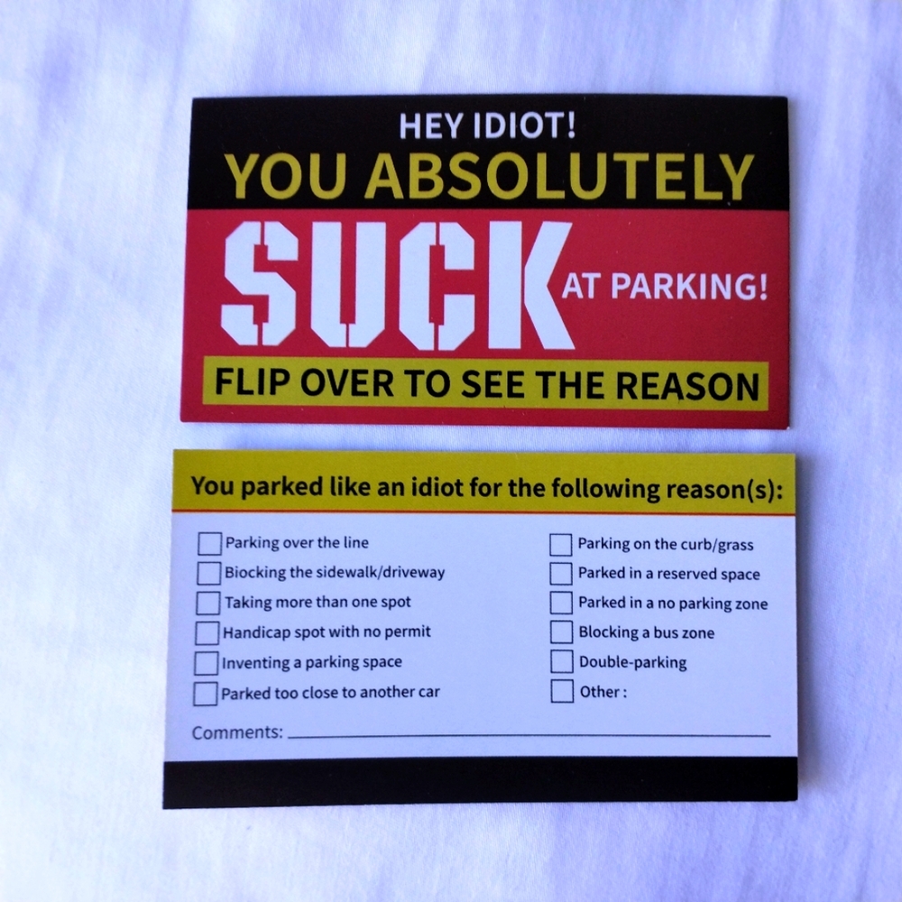 Parking "Tickets" Novelty Gift / Gag Gift